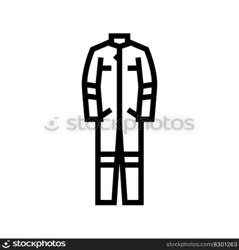 protective clothing tool work line icon vector. protective clothing tool work sign. isolated contour symbol black illustration. protective clothing tool work line icon vector illustration