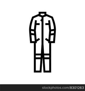protective clothing tool work line icon vector. protective clothing tool work sign. isolated contour symbol black illustration. protective clothing tool work line icon vector illustration