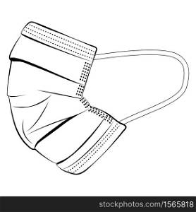 Protective disposable face mask, surgical mask illustration design.