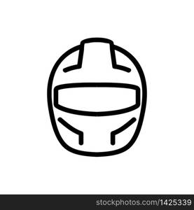 protective fullface helmet front view icon vector. protective fullface helmet front view sign. isolated contour symbol illustration. protective fullface helmet front view icon vector outline illustration