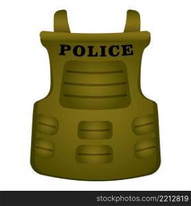 Protective police vest icon cartoon vector. Bulletproof armor. Military waistcoat. Protective police vest icon cartoon vector. Bulletproof armor