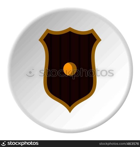 Protective shield icon in flat circle isolated vector illustration for web. Protective shield icon circle