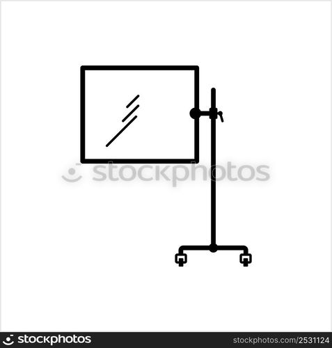 Protector Shield Barrier Icon, Translucent Glass Plexi Sheet Shield Vector Art Illustration