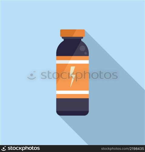 Protein bottle icon flat vector. Sport nutrition. Supplement gym. Protein bottle icon flat vector. Sport nutrition
