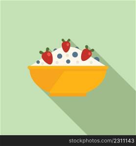 Protein breakfast icon flat vector. Healthy food. Meal plate. Protein breakfast icon flat vector. Healthy food