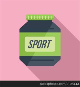 Protein can jar icon flat vector. Sport nutrition. Gym food. Protein can jar icon flat vector. Sport nutrition