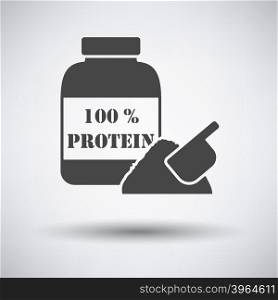 Protein conteiner icon on gray background with round shadow. Vector illustration.