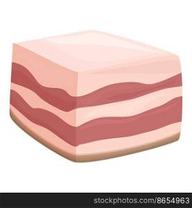 Protein lard icon cartoon vector. Pork meat. Sausage bacon. Protein lard icon cartoon vector. Pork meat
