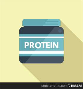 Protein mass icon flat vector. Sport container. Food gym. Protein mass icon flat vector. Sport container