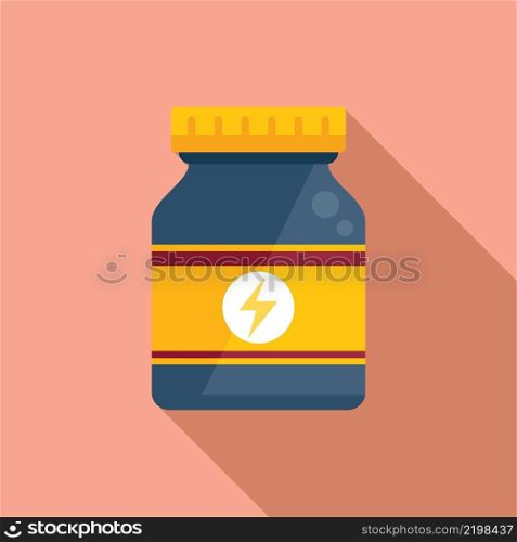 Protein mass icon flat vector. Sport nutrition. Gym food. Protein mass icon flat vector. Sport nutrition