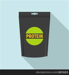 Protein package icon. Flat illustration of protein package vector icon for web design. Protein package icon, flat style