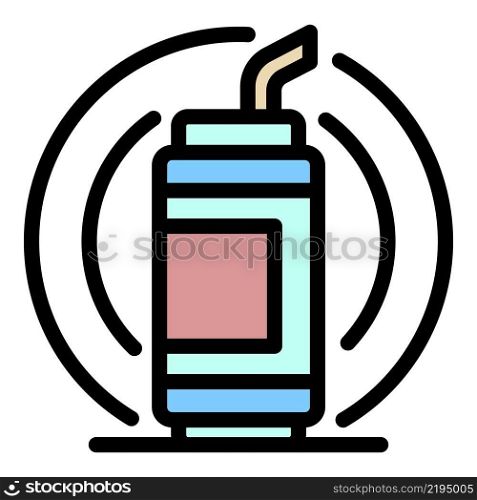 Protein shake icon. Outline protein shake vector icon color flat isolated. Protein shake icon color outline vector