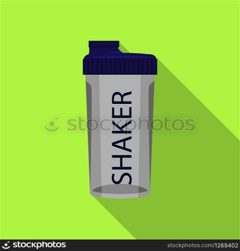 Protein shaker icon. Flat illustration of protein shaker vector icon for web design. Protein shaker icon, flat style