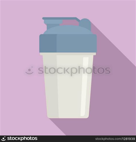 Protein shaker icon. Flat illustration of protein shaker vector icon for web design. Protein shaker icon, flat style