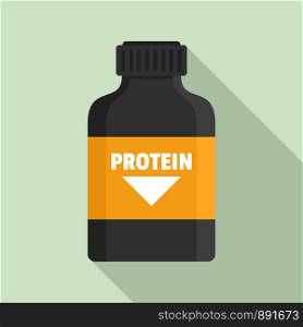 Protein sport bottle icon. Flat illustration of protein sport bottle vector icon for web design. Protein sport bottle icon, flat style