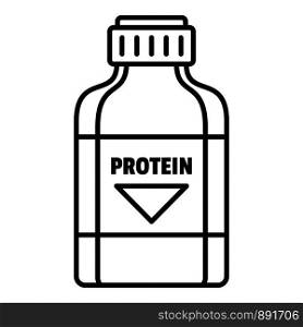 Protein sport bottle icon. Outline protein sport bottle vector icon for web design isolated on white background. Protein sport bottle icon, outline style