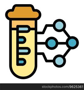 Protein test tube icon outline vector. Amino peptide. Chain collagen color flat. Protein test tube icon vector flat