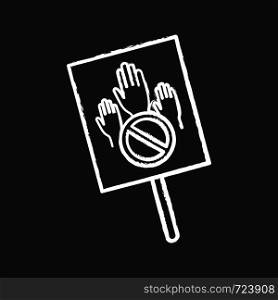 Protest banner chalk icon. Protest vote. Abstention. Anti-voting. Political or social movement. Political behaviour. Isolated vector chalkboard illustration. Protest banner chalk icon