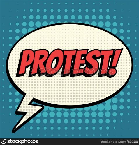 Protest comic book bubble text retro style