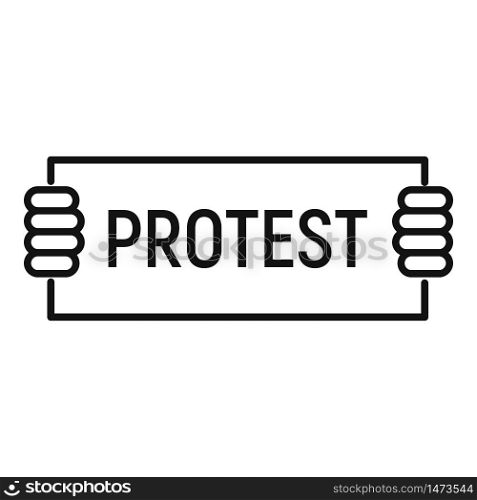 Protest hands icon. Outline protest hands vector icon for web design isolated on white background. Protest hands icon, outline style