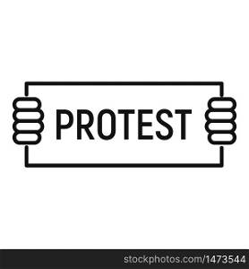Protest hands icon. Outline protest hands vector icon for web design isolated on white background. Protest hands icon, outline style