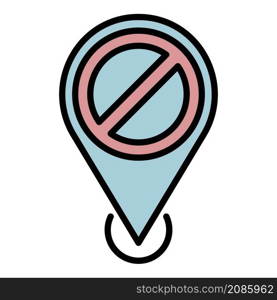 Protest location icon. Outline protest location vector icon color flat isolated. Protest location icon color outline vector