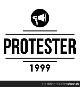 Protester gramophone logo. Simple illustration of protester gramophone vector logo for web. Protester gramophone logo, simple black style