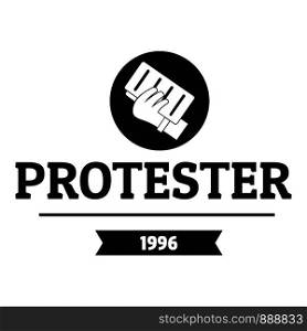 Protester leaflet logo. Simple illustration of protester leaflet vector logo for web. Protester leaflet logo, simple black style