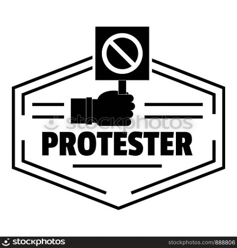 Protester logo. Simple illustration of protester vector logo for web. Protester logo, simple black style