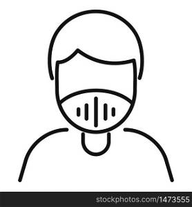 Protester man icon. Outline protester man vector icon for web design isolated on white background. Protester man icon, outline style