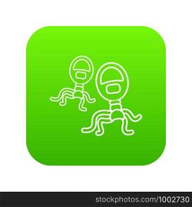 Protozoan virus icon green vector isolated on white background. Protozoan virus icon green vector