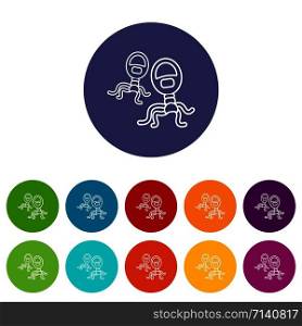 Protozoan virus icons color set vector for any web design on white background. Protozoan virus icons set vector color