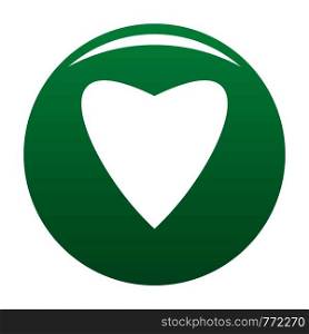 Proud heart icon. Simple illustration of proud heart vector icon for any design green. Proud heart icon vector green