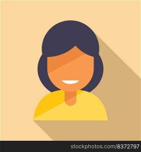 Proud smiling icon flat vector. Happy character. Person smile. Proud smiling icon flat vector. Happy character