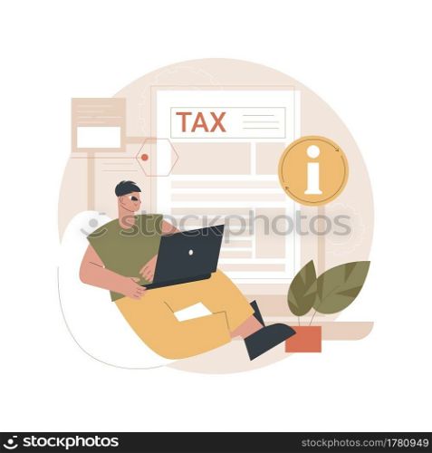 Provide and update your personal information abstract concept vector illustration. Tax filing, gather paperwork, employer form, earnings statement documents, online software abstract metaphor.. Provide and update your personal information abstract concept vector illustration.