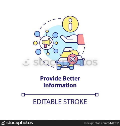 Provide better information concept icon. Reduction of overcrowding abstract idea thin line illustration. Isolated outline drawing. Editable stroke. Arial, Myriad Pro-Bold fonts used. Provide better information concept icon