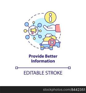 Provide better information concept icon. Reduction of overcrowding abstract idea thin line illustration. Isolated outline drawing. Editable stroke. Arial, Myriad Pro-Bold fonts used. Provide better information concept icon
