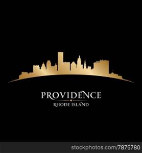 Providence Rhode Island city skyline silhouette. Vector illustration