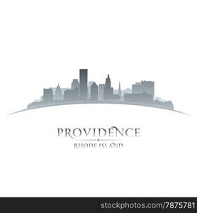 Providence Rhode Island city skyline silhouette. Vector illustration