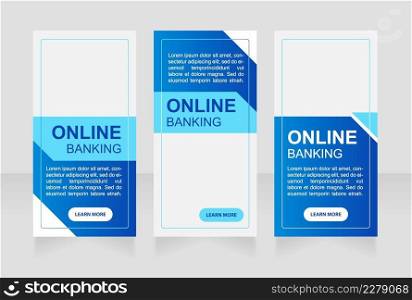 Providing online banking program web banner design template. Vector flyer with text space. Advertising placard with customized copyspace. Printable poster for advertising. Arial font used. Providing online banking program web banner design template