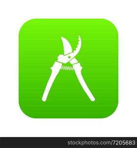 Pruner icon green vector isolated on white background. pruner icon green vector