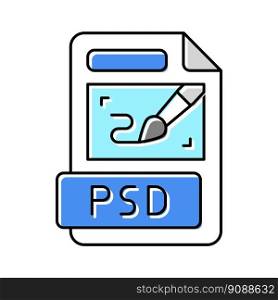psd file format document color icon vector. psd file format document sign. isolated symbol illustration. psd file format document color icon vector illustration