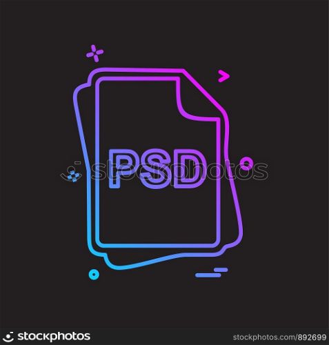 PSD file type icon design vector