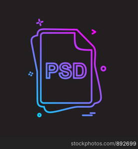 PSD file type icon design vector