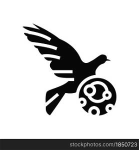 psittacosis bird glyph icon vector. psittacosis bird sign. isolated contour symbol black illustration. psittacosis bird glyph icon vector illustration