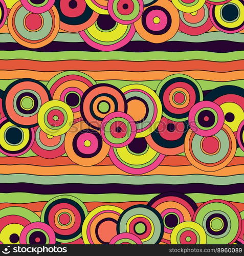 Psychedelic circles pattern vector image