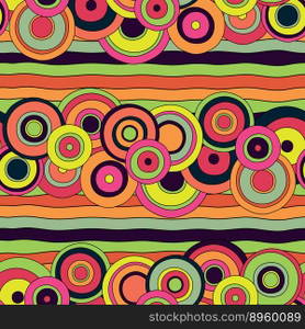 Psychedelic circles pattern vector image