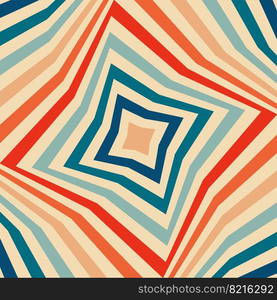 Psychedelic retro groove background in muted warm tones. vector illustration. Pattern in the style of the seventies and sixties. Hippie style design. Psychedelic retro groove background 