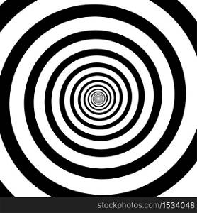 Psychedelic spiral with radial rays. Hypnotic spiral vector illustration