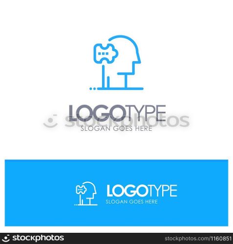 Psychiatry, Psychology, Solution, Solutions Blue outLine Logo with place for tagline